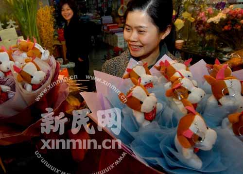 情人节花市，“小牛”花束唱起了主角