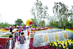 花博会室外展区北京展园名为京华园，占地5000平方米，设计理念是以“京华双娇、古韵新妆”为主题，以北京市花（月季、菊花）为主体。