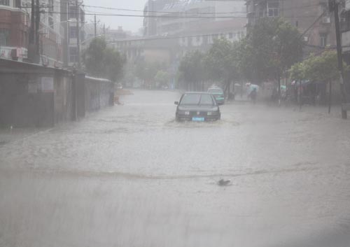 湖北：红安遭受暴雨 游仙山林场一片汪洋（图）