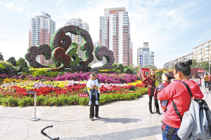 祥云花卉亮相天津海河外滩公园（图）