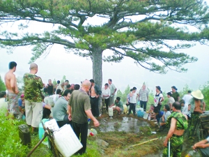 百余村民背水上山救古树 “村中一盏灯”得救