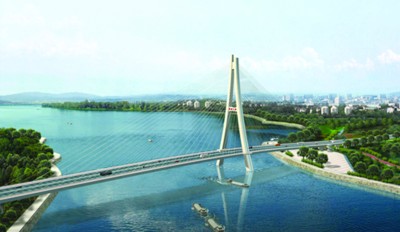 巢湖市建第二座跨湖大桥引人注目