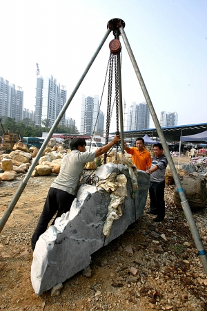 柳州：“巨无霸”奇石上路步步惊心
