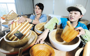 建瓯双羿竹木公司竹制工艺品受青睐