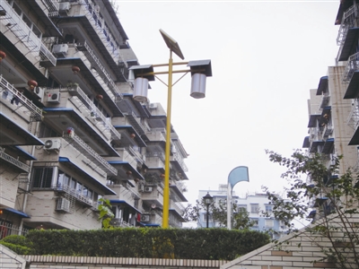 太阳能路灯造型独特。