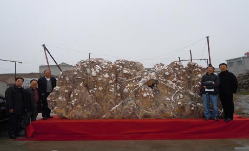 最大的五彩白灵璧石――“梅花欢喜漫天雪”