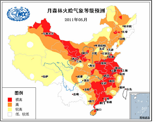 南方雨区南退 5月我国森林火险居高不下
