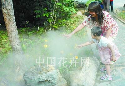 郑州首次用上雾喷造景设施（图）