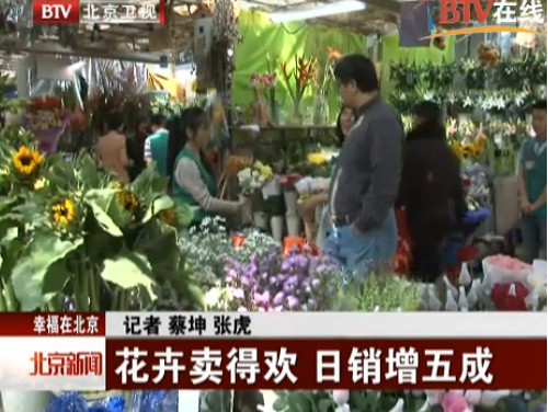 北京：花卉卖得欢 日销增五成