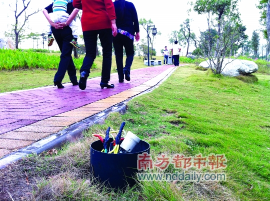 接地路灯灯罩被盗。