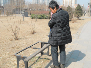 天津河北区：长凳损坏一年无人修(图)