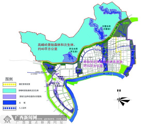 南宁市相思湖湿地公园范围示意图