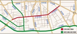 绕行环城南路的线路图