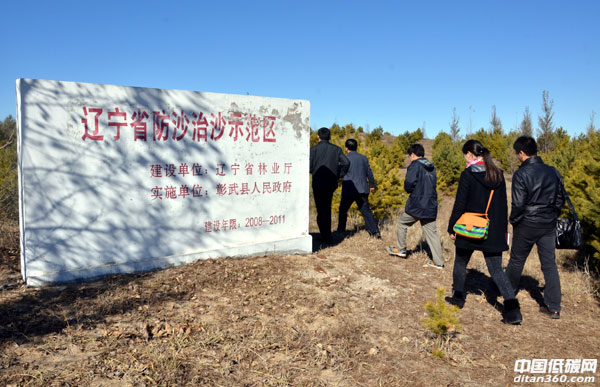 位于北甸子村的辽宁省防沙治沙示范区