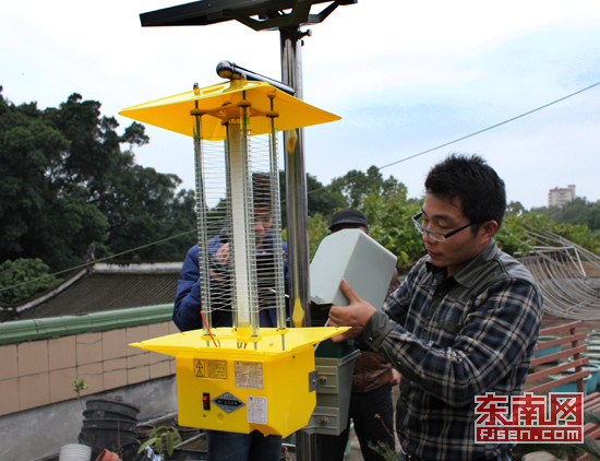 福州六大公園首裝太陽能殺蟲燈 監控蟲害出新招